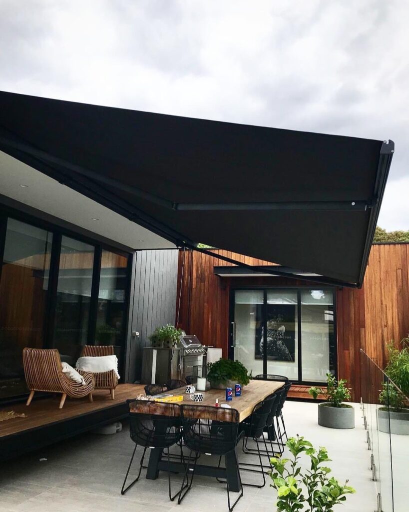 folding arm awning residential patio